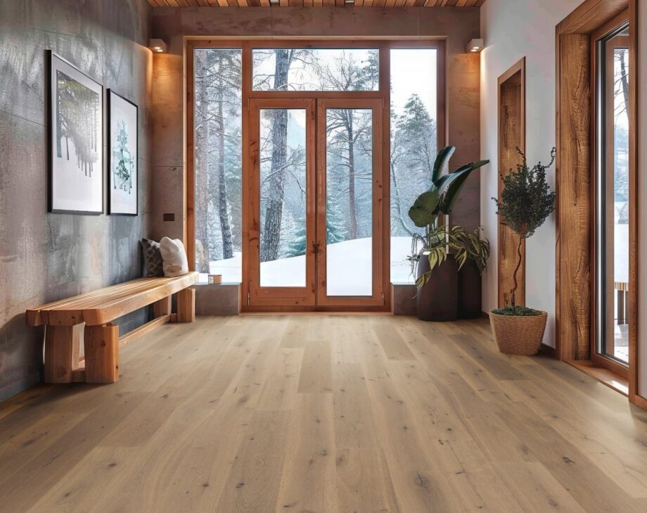 Oak parquet Thede & Witte Boston, knotty, smoked, brushed, white oiled, 1-strip, 2200 x 220 x 15 mm – 2