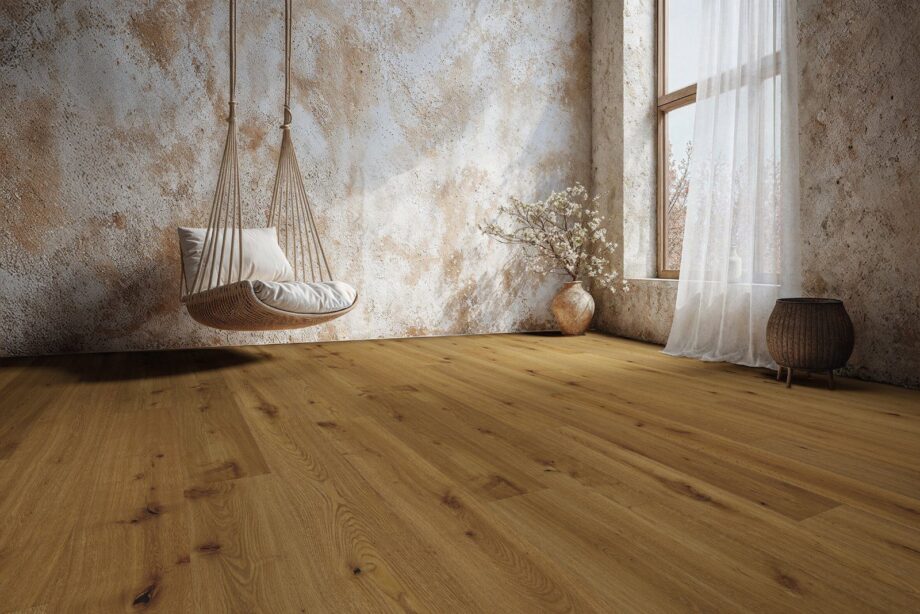 Oak parquet Thede & Witte Boston, rustic knotty, smoked, handscraped, oiled, 1-strip, 1900 x 189 x 14 mm – 2