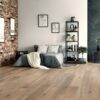 Oak parquet Thede & Witte Boston, knotty, smoked, handscraped, white oiled, 1-strip, 1900 x 189 x 15 mm – 2