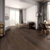 Oak parquet Thede & Witte Boston, knotty, deep smoked, brushed, oiled, rough appearance, 1-strip, 1900 x 189 x 15 mm – 2