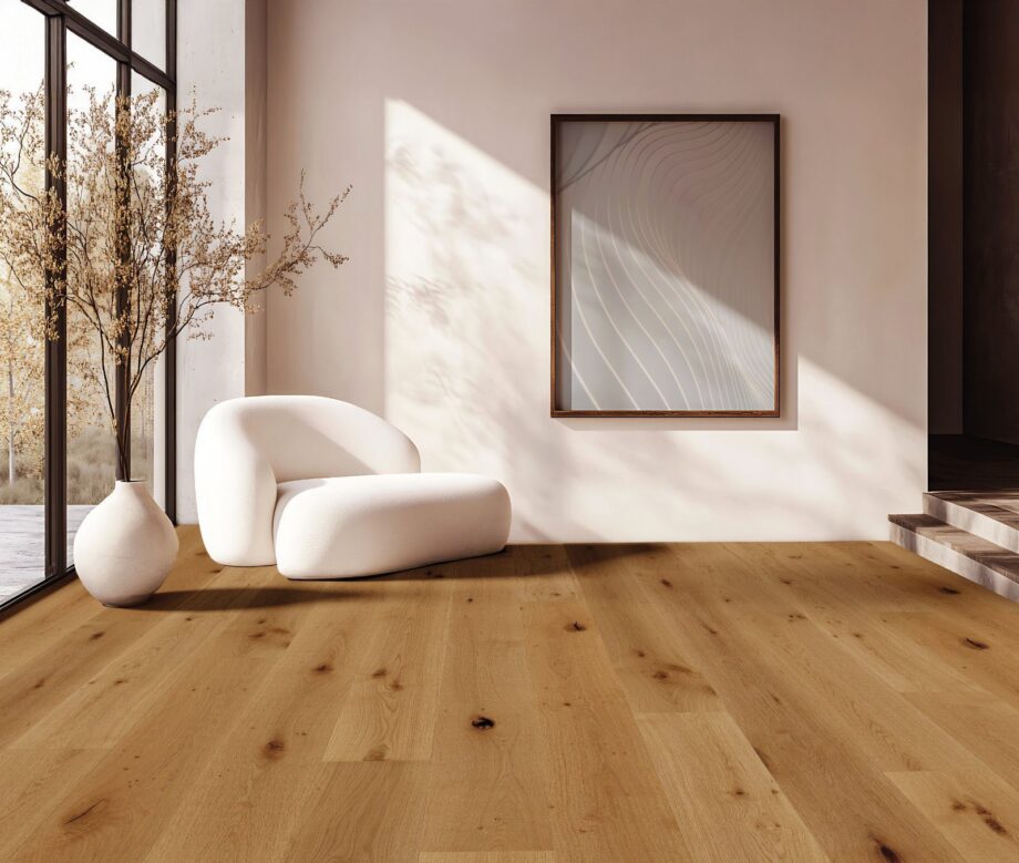 Oak parquet Thede & Witte Boston, rustic knotty, brushed, matt lacquered, 1-strip, 1900 x 189 x 14 mm – 2
