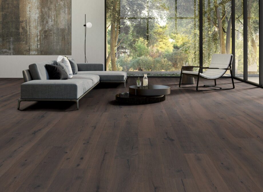 Oak parquet Thede & Witte Boston, rustic knotty, brushed, grey oiled, 1-strip, 1900 x 189 x 15 mm – 2