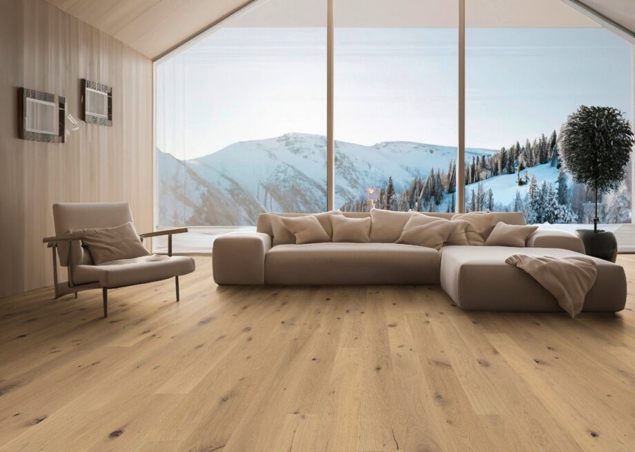 Oak parquet Thede & Witte Boston S, knotty, brushed, oiled, rough appearance, 1-strip, 1860 x 148 x 10 mm – 2