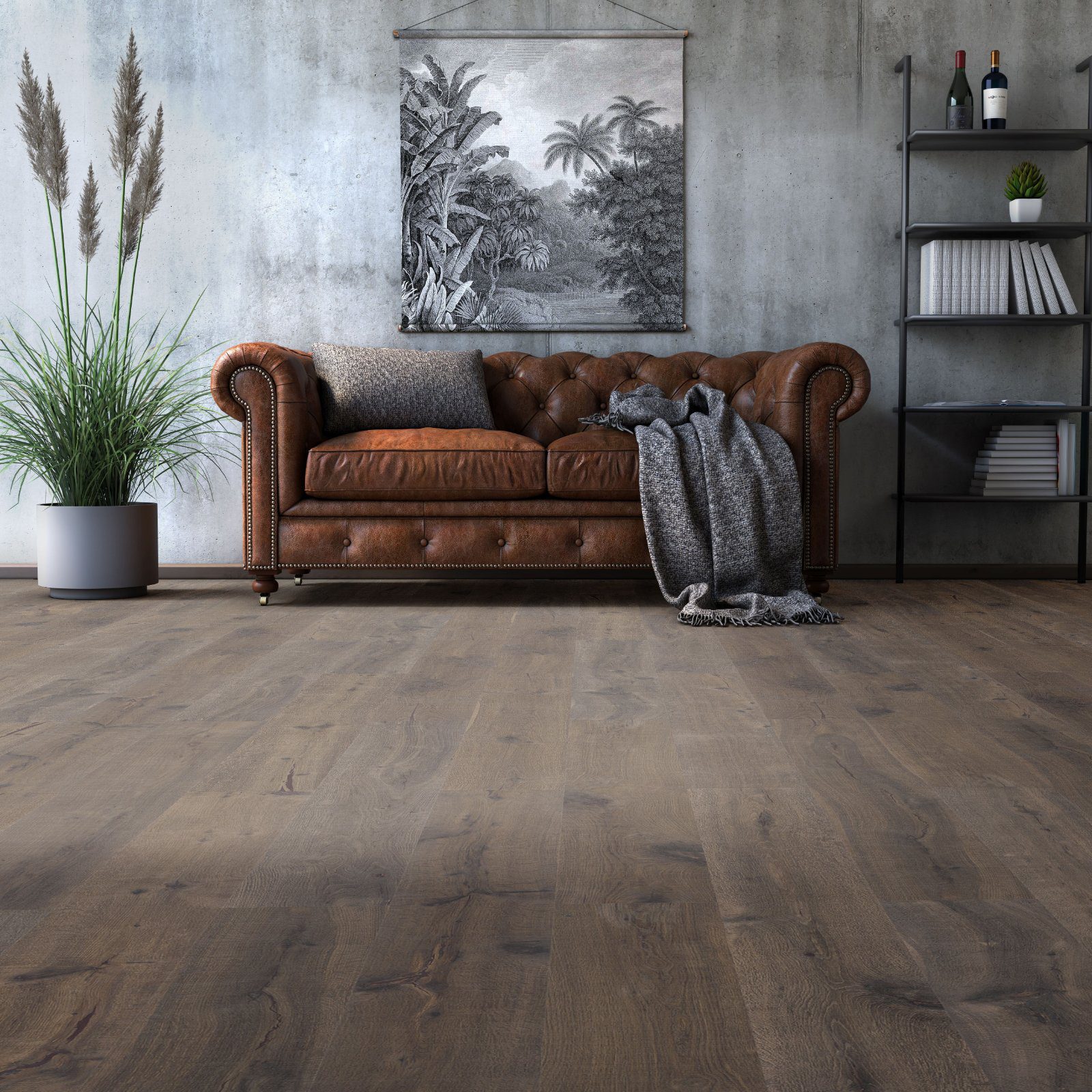 Oak parquet Thede & Witte Boston Vintage, Blackstone, oiled, 1-strip, 1860 x 189 x 15 mm – 2