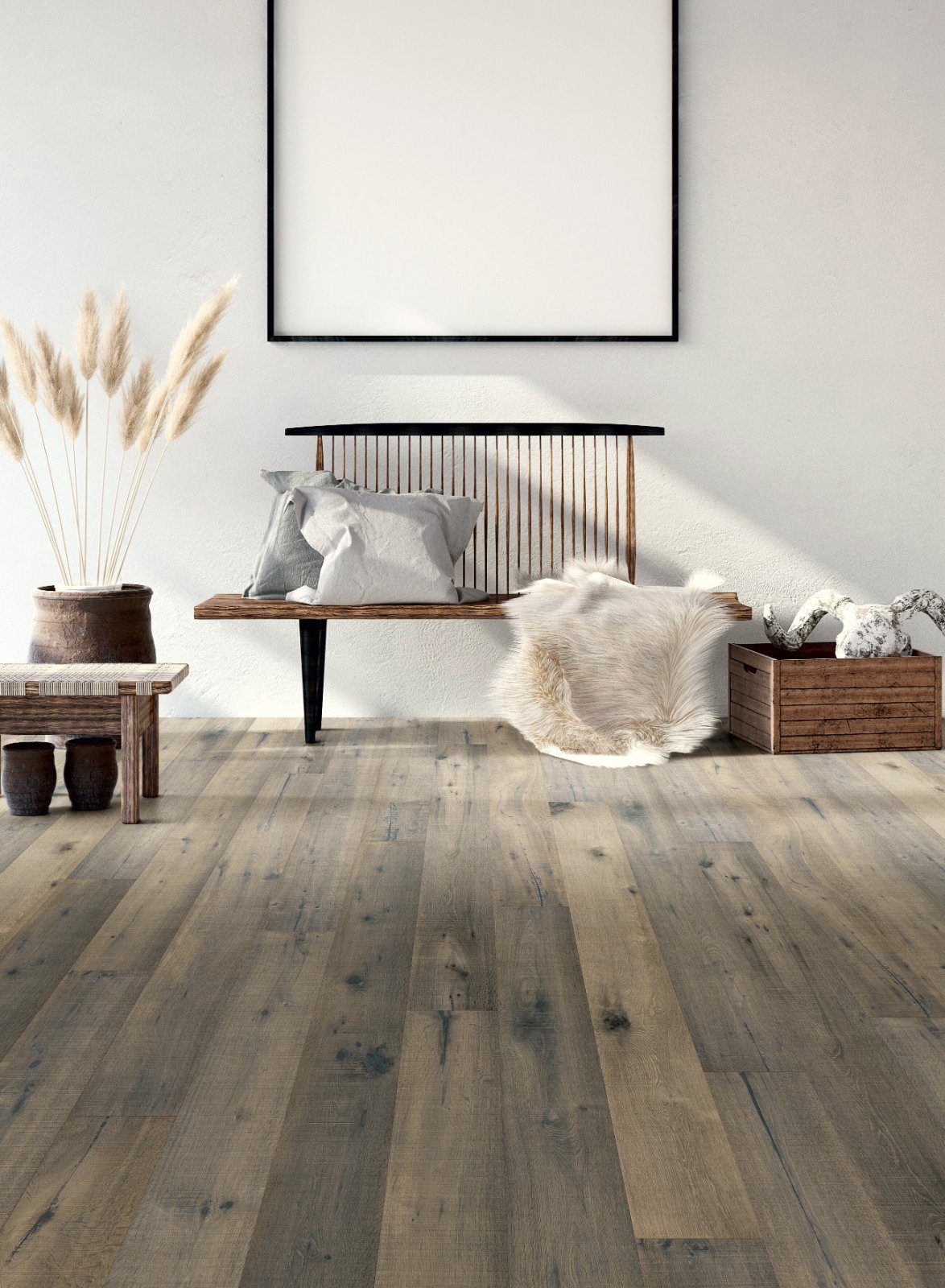 Oak parquet Thede & Witte Boston Vintage, Bluegrey, grey oiled, 1-strip, 1860 x 189 x 15 mm – 2