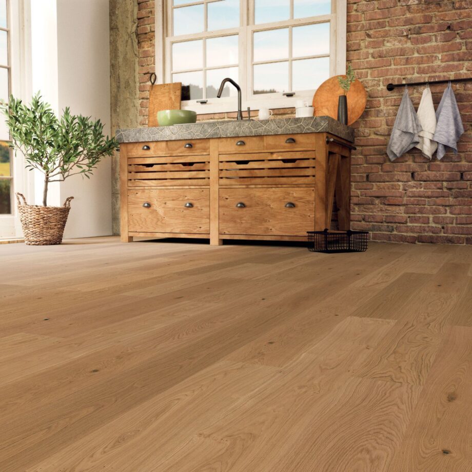 Oak parquet Thede & Witte Boston XL, slightly knotty, brushed, oiled, 1-strip, 2200 x 260 x 15 mm – 2