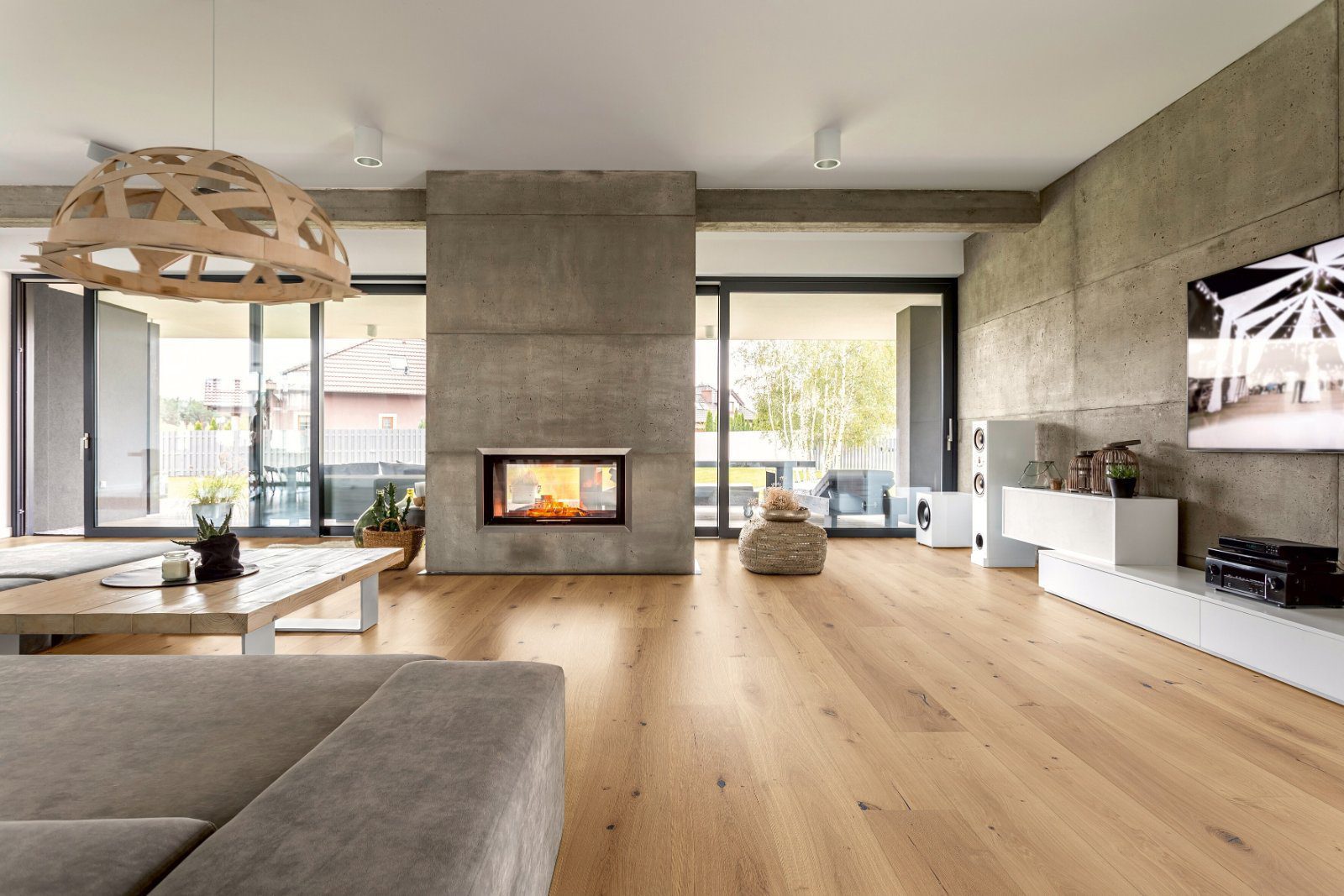 Oak parquet Thede & Witte Boston XL, knotty, brushed, oiled, rough appearance, 1-strip, 2200 x 260 x 15 mm – 2