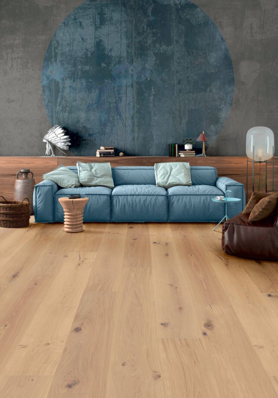 Oak parquet Thede & Witte Boston XL, knotty, handscraped, oiled, rough appearance, 1-strip, 2200 x 260 x 15 mm – 2