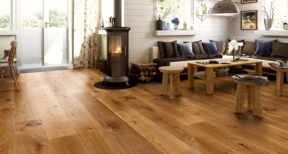 Oak parquet Thede & Witte Boston XL, knotty, deep brushed, oiled, 1-strip, 2200 x 260 x 15 mm – 2