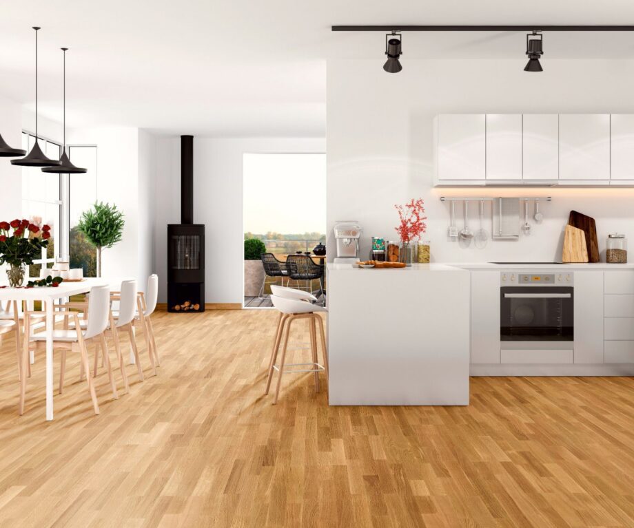 Oak parquet Thede & Witte Euro 3-strip, nature, oiled, 3-strip, 2200 x 204 x 14 mm – 2