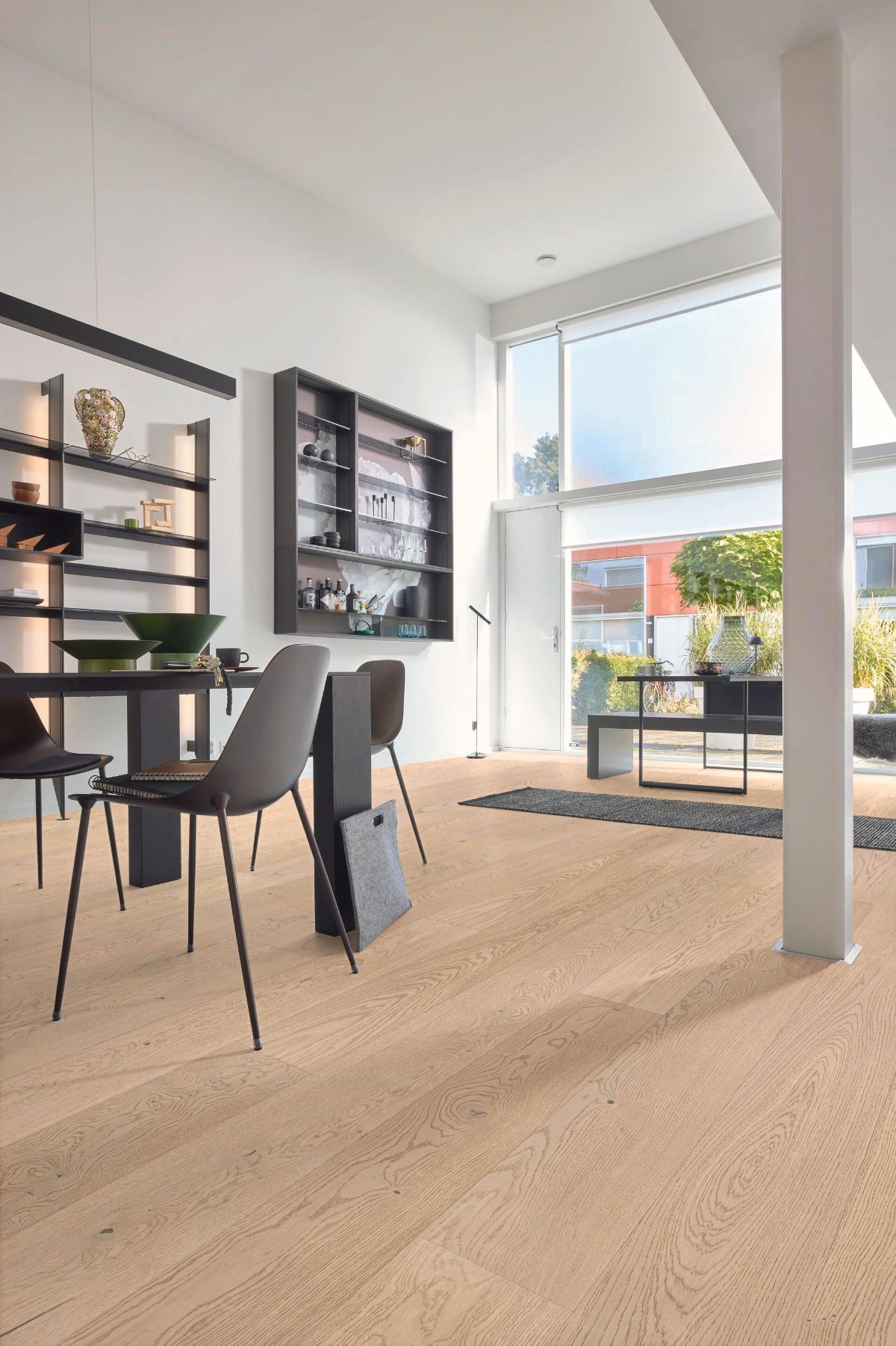 Oak wood flooring Meister, Natureflex HD 100, Off-white oak lively 20014, 1-strip, 2200 x 210 mm, brushed, ultra matt lacquered – 2