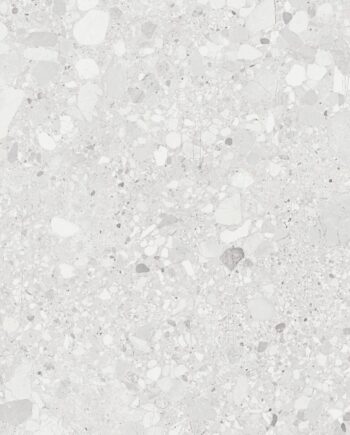 Terrazzo effect matt porcelain floor tile Tau Clemon White, 60x60 and 60x120 cm, white, R10, rectified