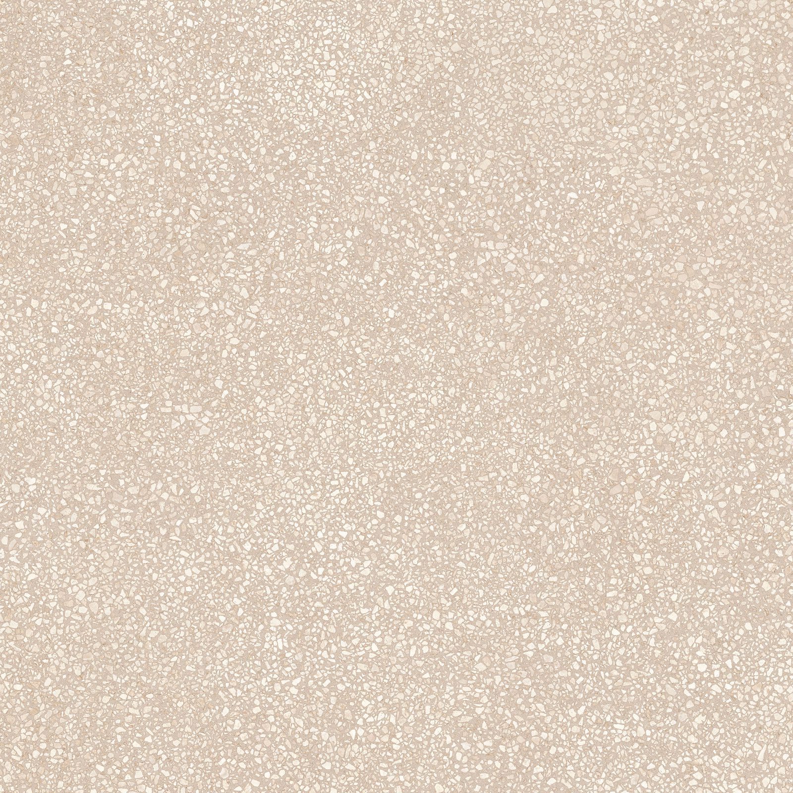 Terrazzo effect matt porcelain floor tile Tau Portobello Sand, 100x100 cm, sand beige, R10, rectified
