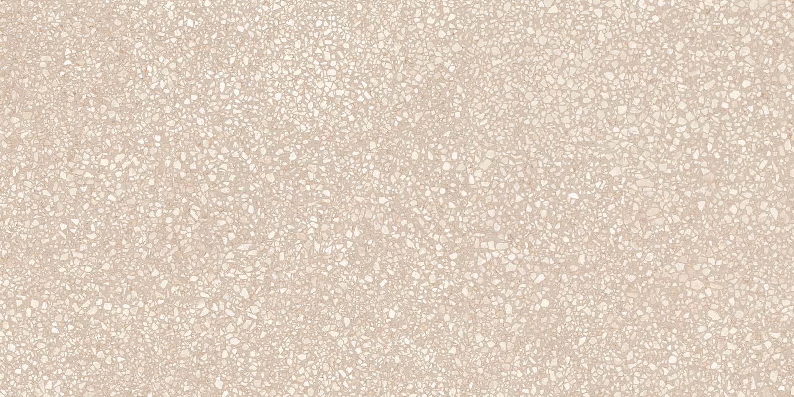 Terrazzo effect matt porcelain floor tile Tau Portobello Sand, 60x120 cm, sand beige, R10, rectified