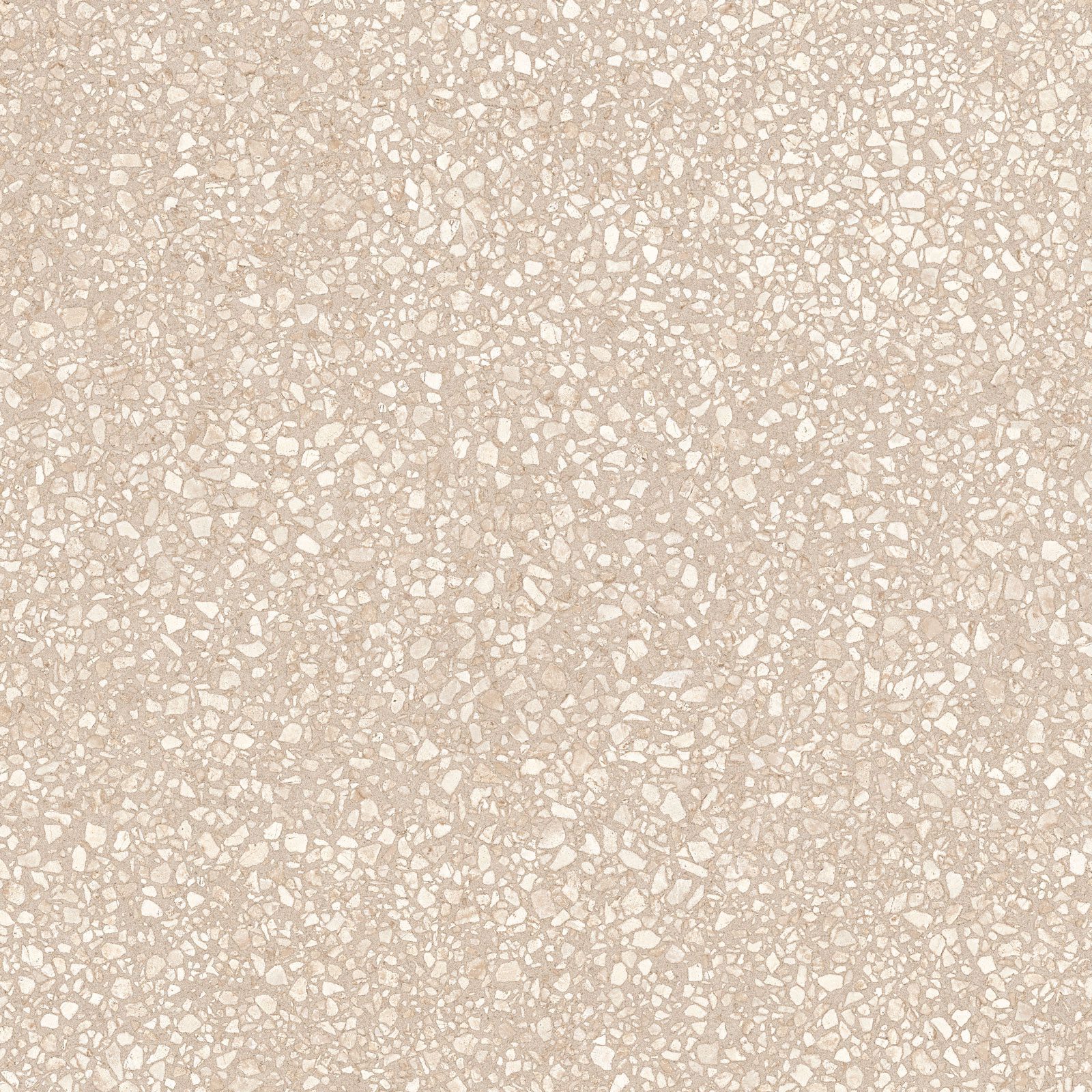 Terrazzo effect matt porcelain floor tile Tau Portobello Sand, 60x60 cm, 9 mm, sand beige, R10, rectified