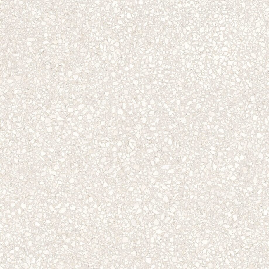 Terrazzo effect matt porcelain floor tile Tau Portobello White, 60x60 cm, 9 mm, white, R10, rectified