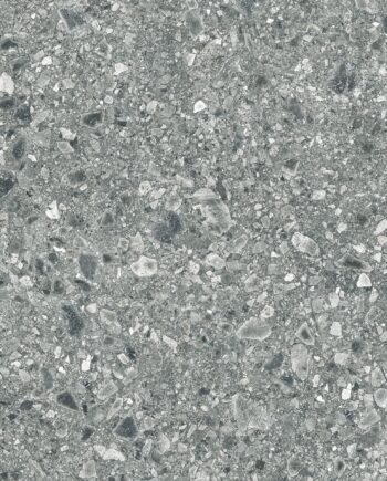 Terrazzo-effect matt porcelain floor tile Terrazzo Smoke, 60x60 cm, 8.8 mm, smoke grey