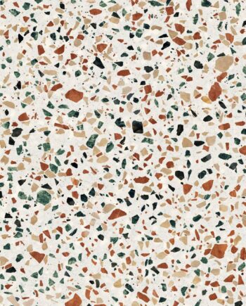 Terrazzo effect porcelain floor tile ABK Play Dots Multiwhite, 20x20 cm, 8.5 mm, matt (nat.)