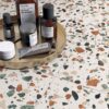 Terrazzo effect porcelain floor tile ABK Play Drops Multiwhite, 20×20 cm, 8.5 mm, matt (nat.) – view 3 Terrazzo effect porcelain floor tile ABK Play Drops Multiwhite, 20x20 cm, 8.5 mm, matt (nat.) – 3