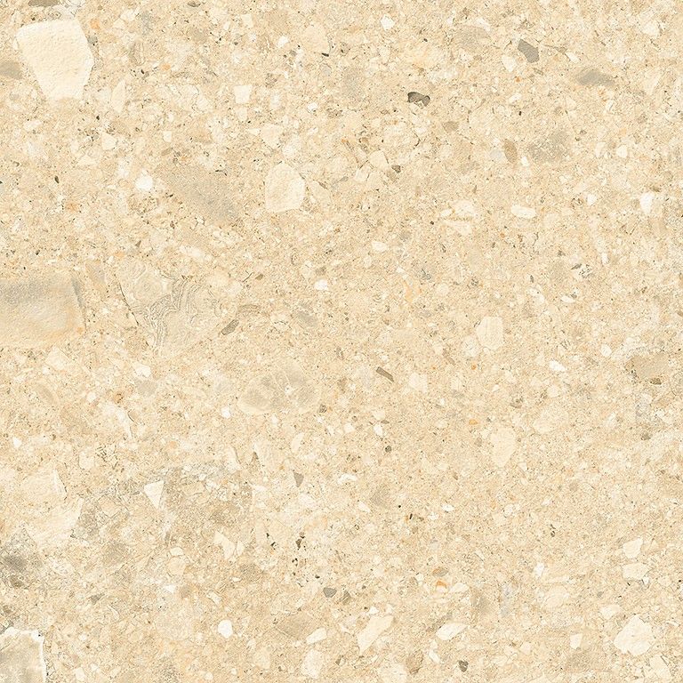 Keramisk terrassplatta i terrazzolook Terrazzo Stone Warm Beige – terrass