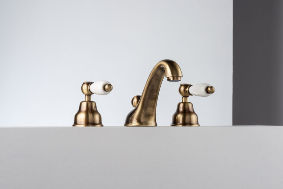 Three-hole basin mixer Emmevi Decò Ceramic 121033 with pop-up waste, bronze Three-hole basin mixer Emmevi Decò Ceramic 121033 with pop-up waste – 2