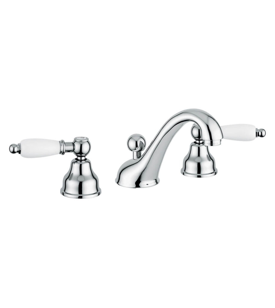 Three-hole basin mixer Emmevi Decò Ceramic 121033 with pop-up waste, chrome Three-hole basin mixer Emmevi Decò Ceramic 121033 with pop-up waste