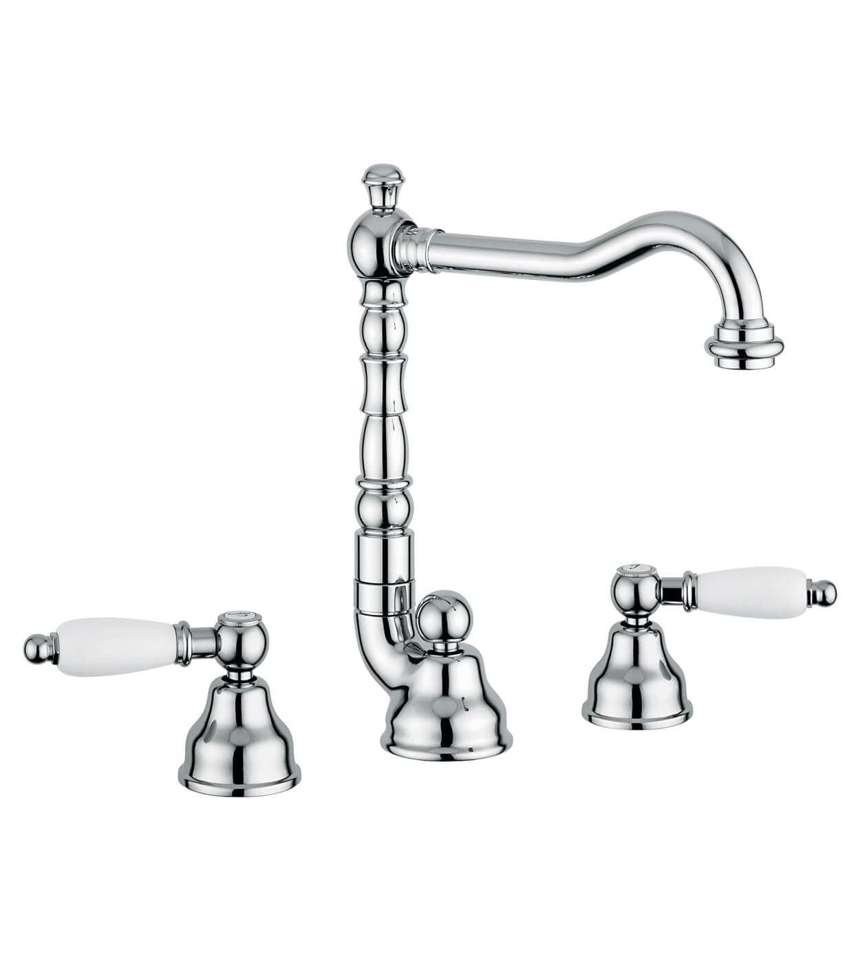 Three-hole basin mixer Emmevi Decò Ceramic 121643 with pop-up waste