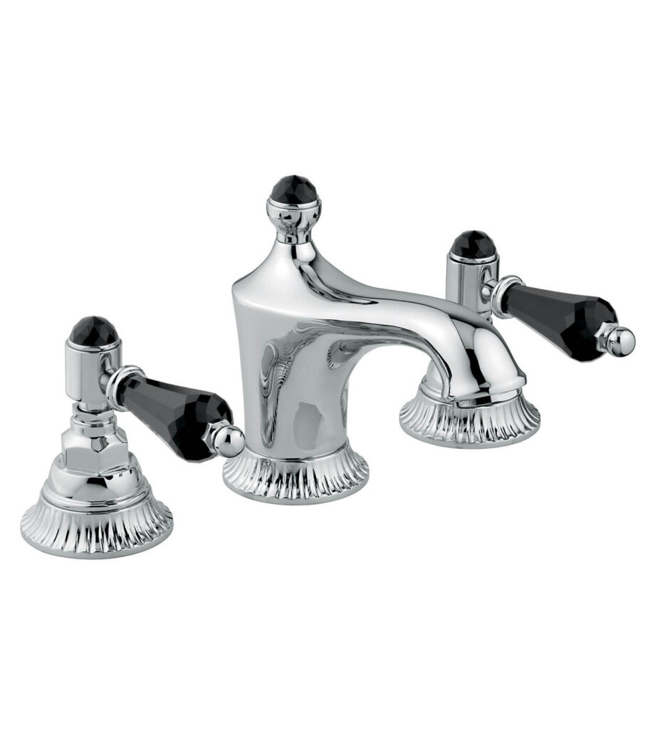 Three-hole basin mixer Emmevi The One Atena 98033 with pop-up waste, chrome, with black crystal Three-hole basin mixer Emmevi The One Atena 98033 with pop-up waste – 3