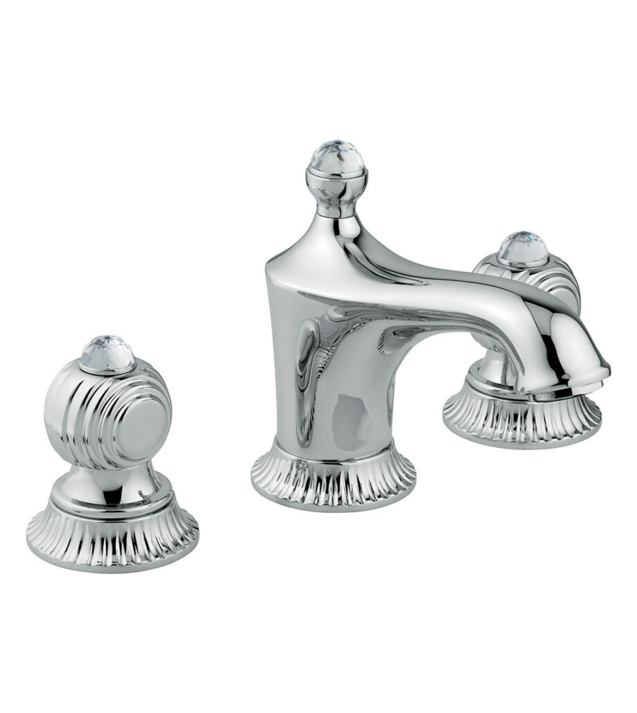 Three-hole basin mixer Emmevi The One Cloe 98033 with pop-up waste, chrome, with clear crystal Three-hole basin mixer Emmevi The One Cloe 98033 with pop-up waste – 2