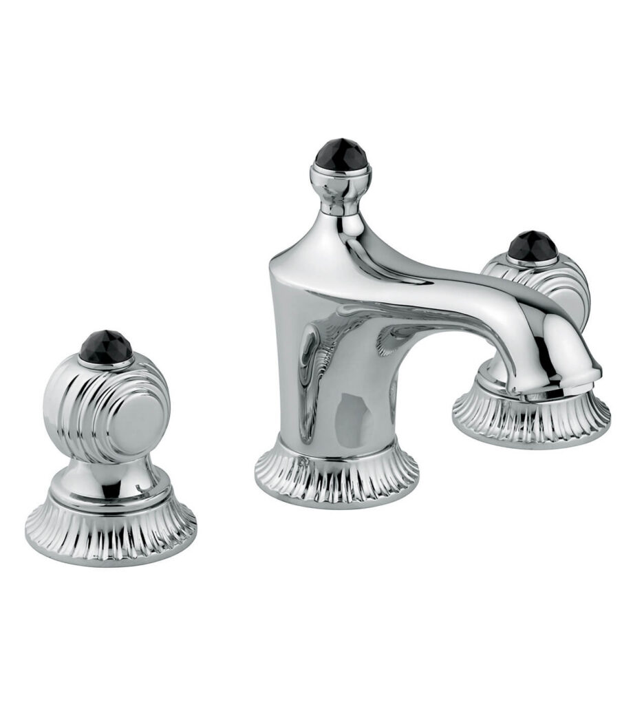 Three-hole basin mixer Emmevi The One Cloe 98033 with pop-up waste, chrome, with black crystal Three-hole basin mixer Emmevi The One Cloe 98033 with pop-up waste – 3