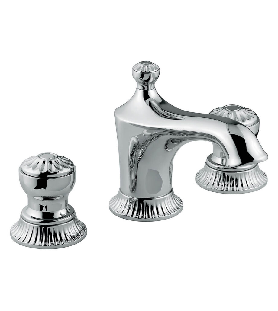 Three-hole basin mixer Emmevi The One Leda 98033 with pop-up waste, chrome, without crystal Three-hole basin mixer Emmevi The One Leda 98033 with pop-up waste
