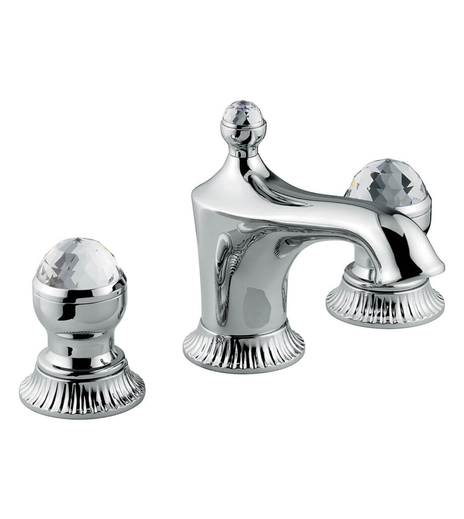 Three-hole basin mixer Emmevi The One Leda 98033 with pop-up waste, chrome, with clear crystal Three-hole basin mixer Emmevi The One Leda 98033 with pop-up waste – 2