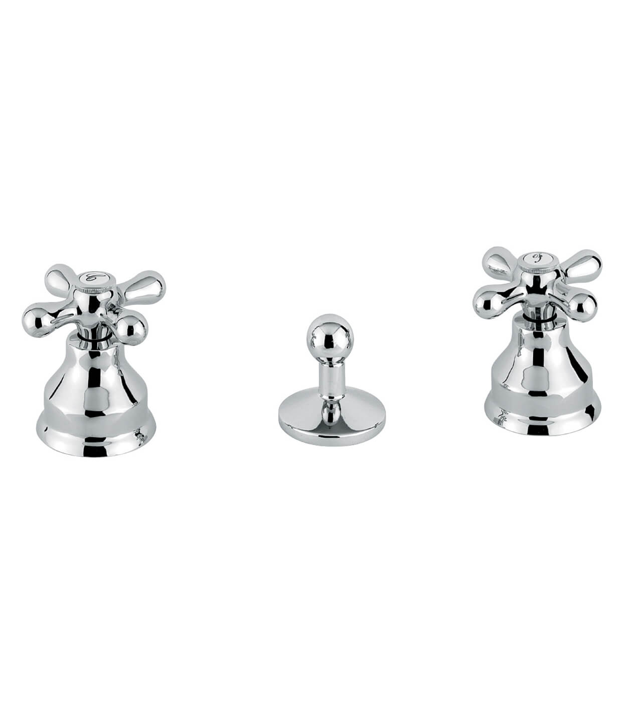 Three-hole bidet mixer Emmevi Decò Classic 12034 with pop-up waste