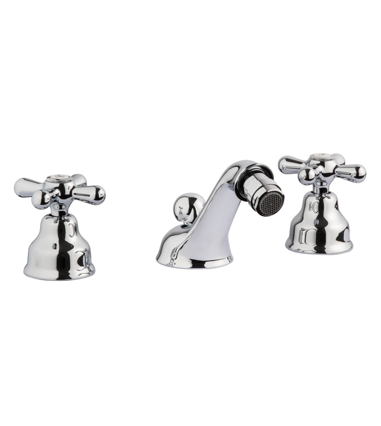 Three-hole bidet mixer Emmevi Decò Classic 12044 with pop-up waste