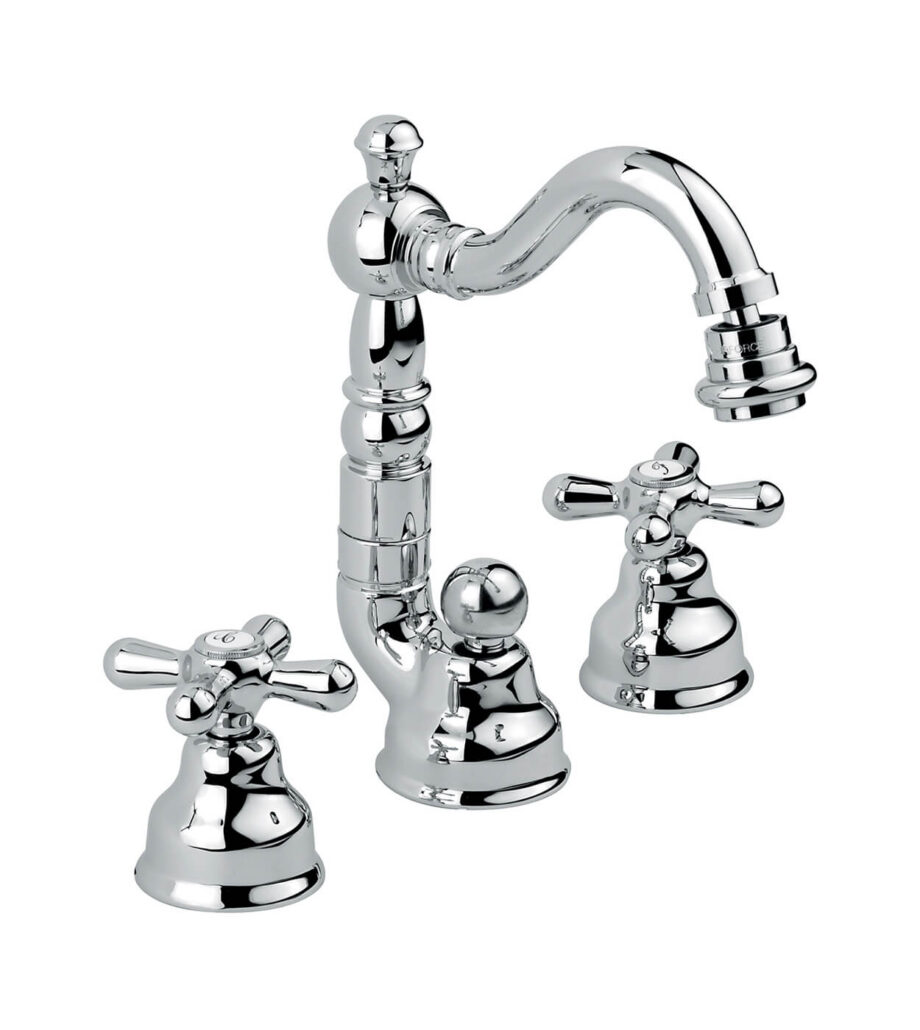 Three-hole bidet mixer Emmevi Decò Old 12644 with pop-up waste, chrome Three-hole bidet mixer Emmevi Decò Old 12644 with pop-up waste