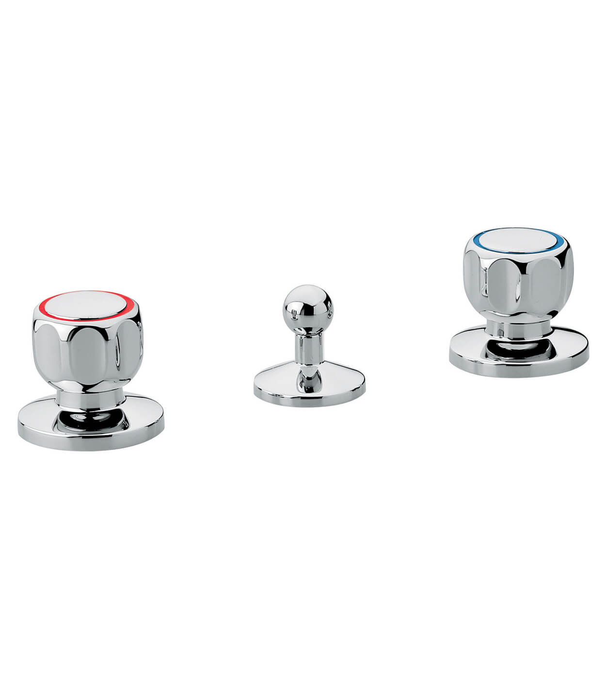 Three-hole bidet mixer Emmevi Sole 15034 with pop-up waste