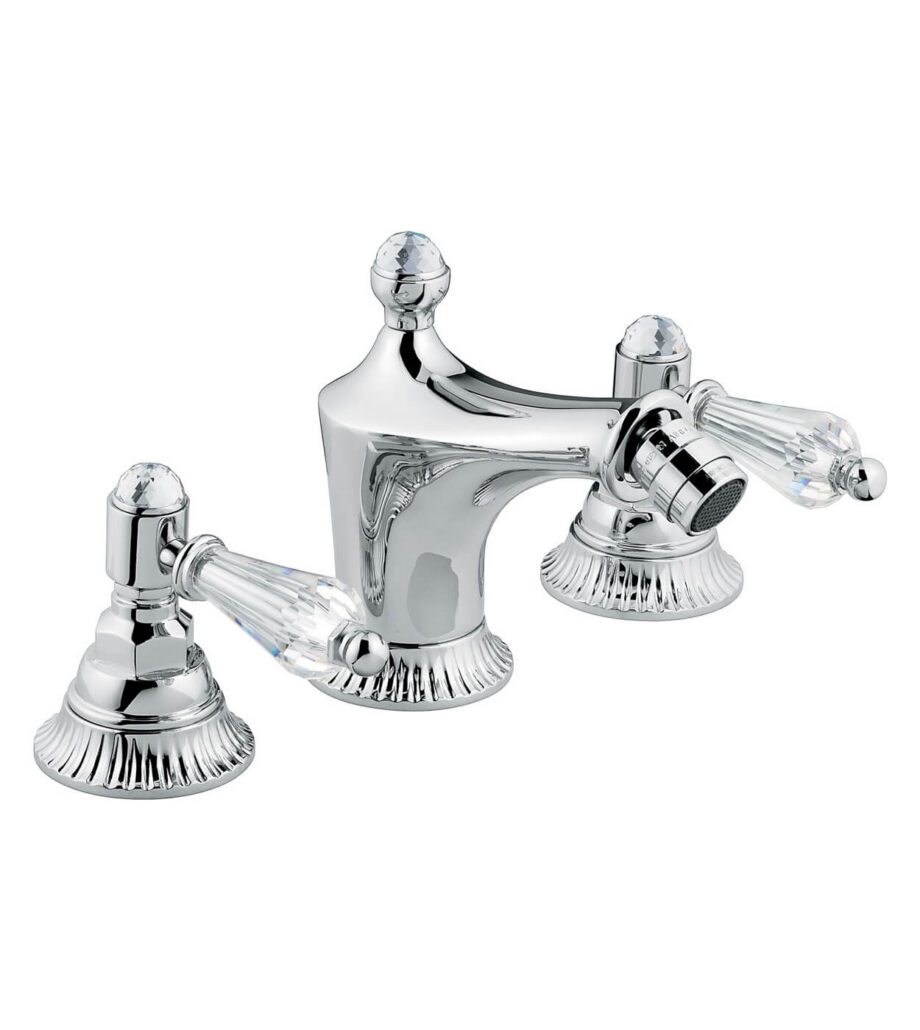 Three-hole bidet mixer Emmevi The One Atena 98044 with pop-up waste, chrome, with clear crystal Three-hole bidet mixer Emmevi The One Atena 98044 with pop-up waste – 2