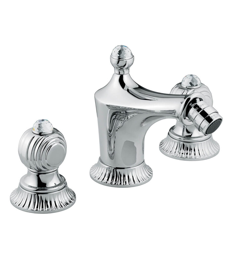 Three-hole bidet mixer Emmevi The One Cloe 98044 with pop-up waste, chrome, with clear crystal Three-hole bidet mixer Emmevi The One Cloe 98044 with pop-up waste – 2