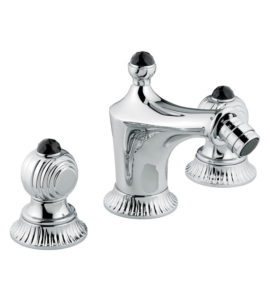Three-hole bidet mixer Emmevi The One Cloe 98044 with pop-up waste, chrome, with black crystal Three-hole bidet mixer Emmevi The One Cloe 98044 with pop-up waste – 3
