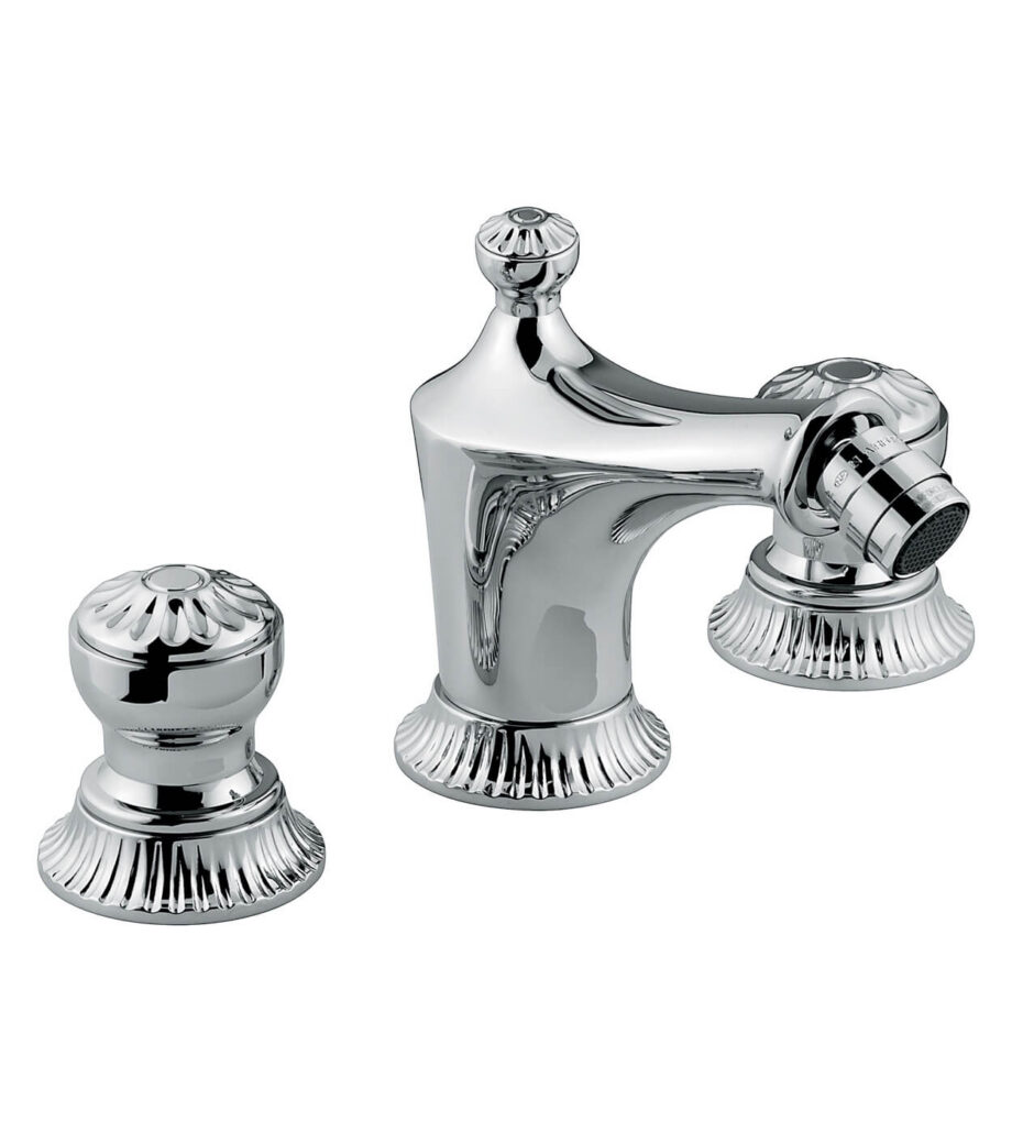 Three-hole bidet mixer Emmevi The One Leda 98044 with pop-up waste