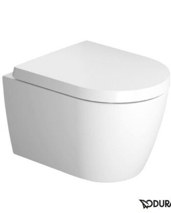 Toilet wall-mounted Duravit ME by Starck Compact Rimless, Durafix, with soft-close seat