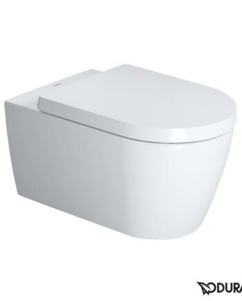 Toilet wall-mounted Duravit ME by Starck Rimless, Durafix, with soft-close seat