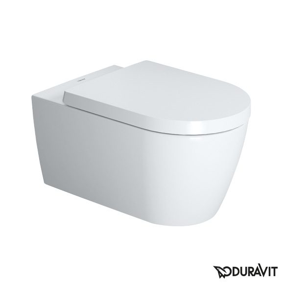 Toilet wall-mounted Duravit ME by Starck Rimless, Durafix, with soft-close seat