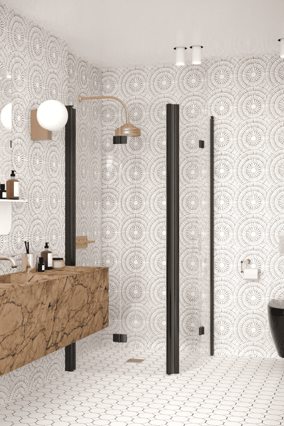 Curved shower enclosure Hietakari Infinia 273, folding door + folding door – 5