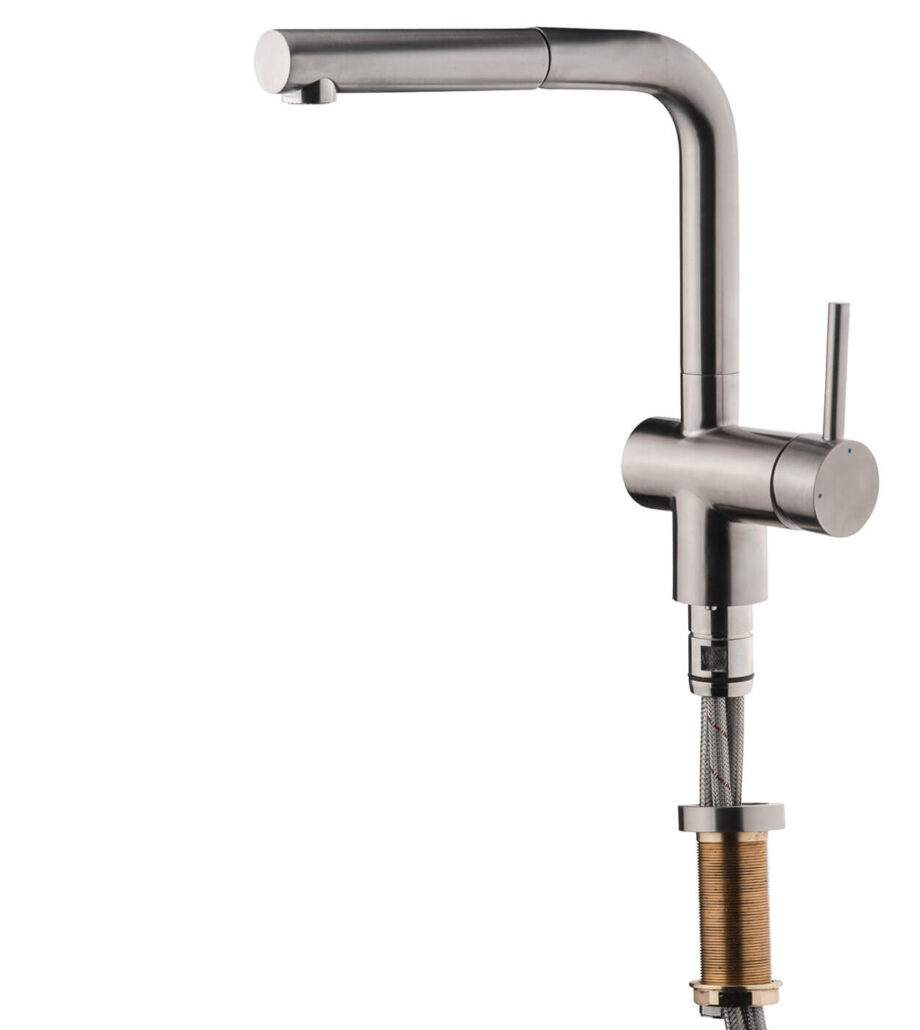Under-window kitchen mixer Emmevi Piper 45344INES with fold-down spout