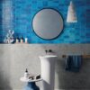 Coloured ceramic wall tile ABK Poetry Colors Blue, 10×10 cm, 8.5 mm, glazed, handcrafted look – view 4 Coloured ceramic wall tile ABK Poetry Colors Blue, 10x10 cm, 8.5 mm, glazed, handcrafted look – 4