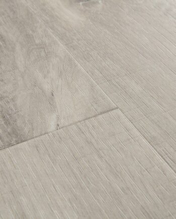 Vinyl parquet SPC Quick Step canyon oak grey with saw cuts alpha small planks, beveled