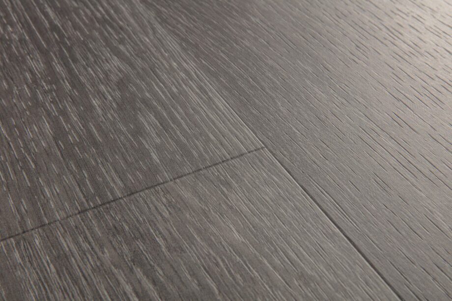 Vinyl parquet SPC Quick Step silk oak dark grey alpha small planks, beveled