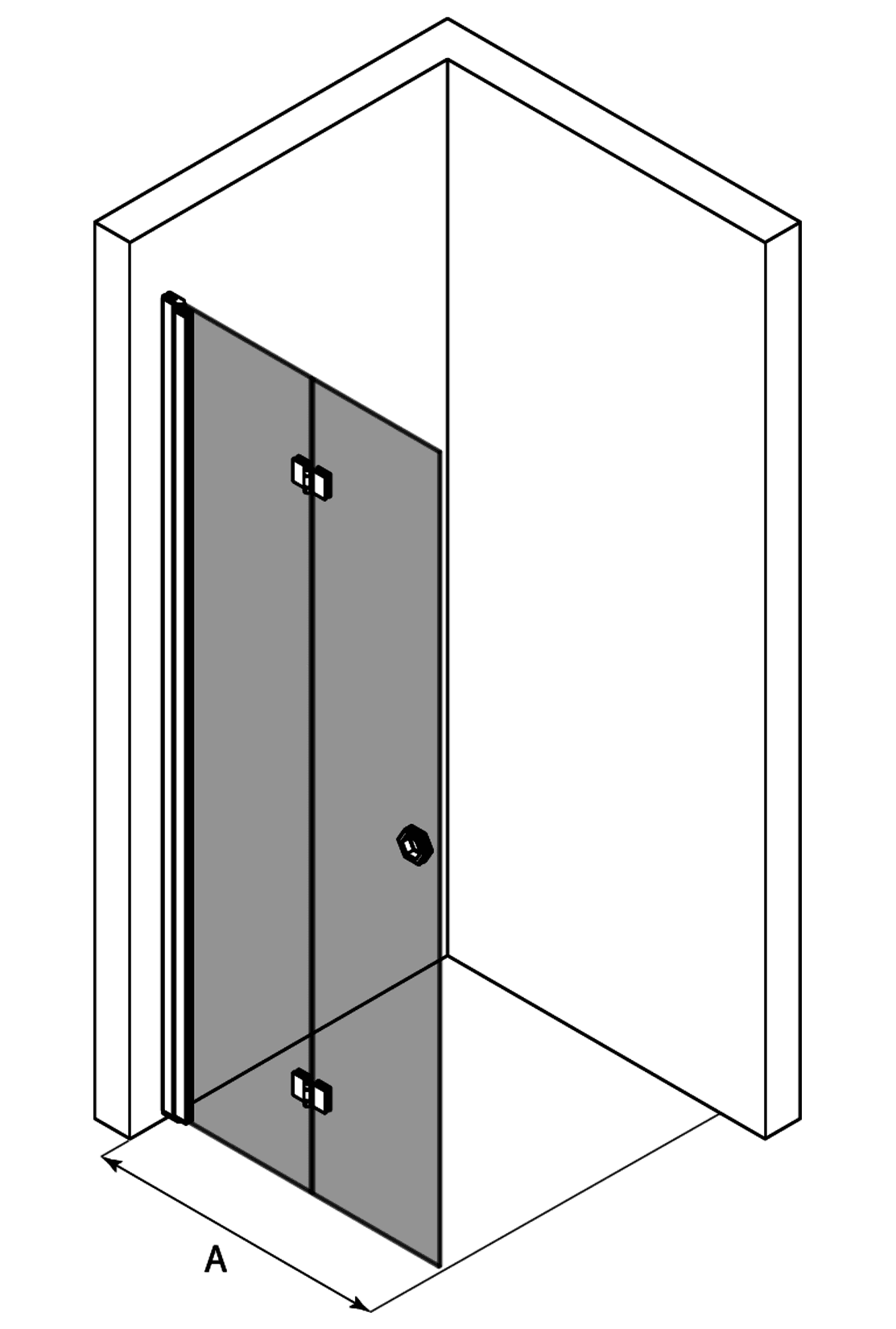 Folding shower screen Hietakari Forma 303 – 3