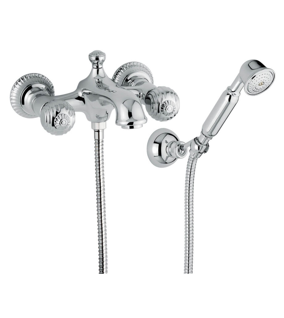 Wall-mounted bath mixer Emmevi The One Cloe 98001, chrome, without crystal, mixer + shower set Wall-mounted bath mixer Emmevi The One Cloe 98001 – 2